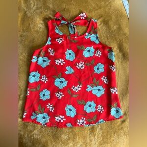 W5 Anthropologie Poppy Floral Tie Back Blouse